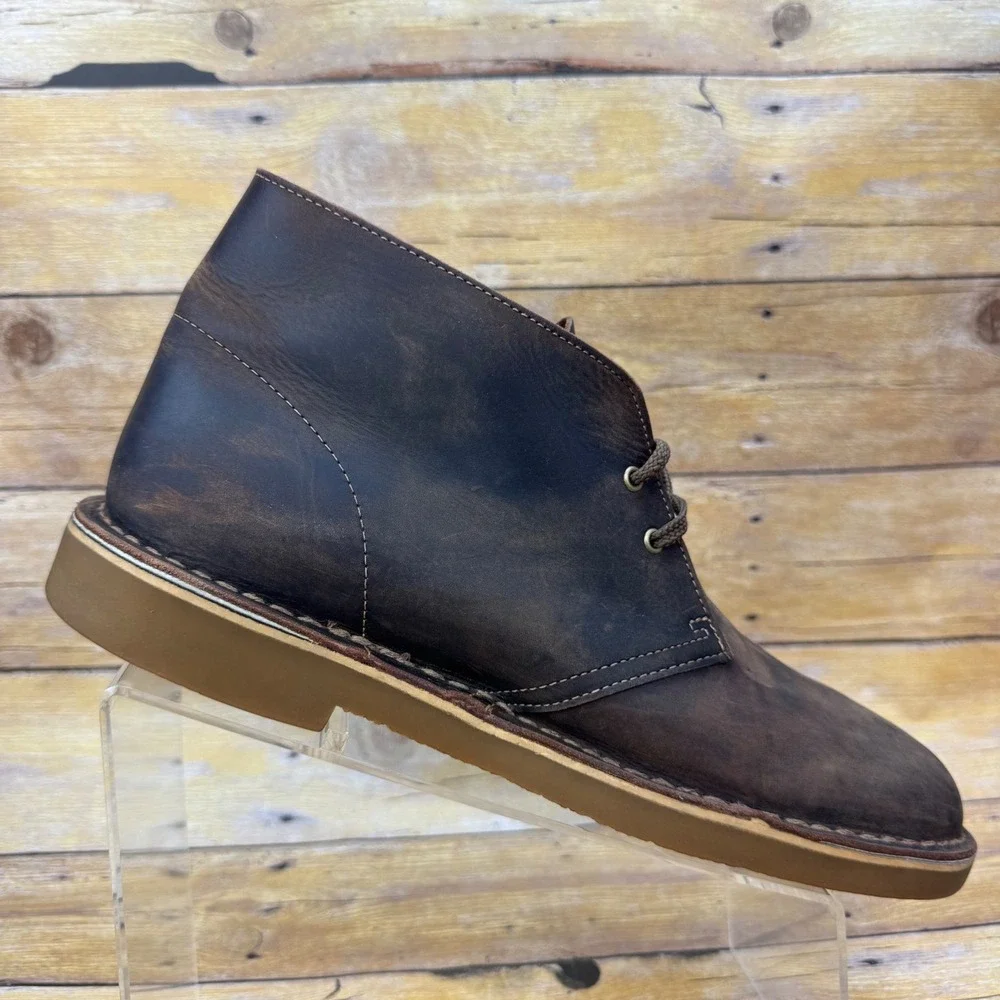 Clarks Bushacre 3 Mens Size 10 M Dark Brown Beewax Leather Chukka Desert Boots